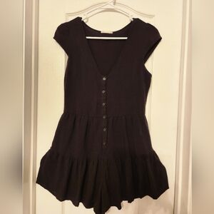 EUC LA HEARTS Black Button-Down Built-in Shorts Romper SMALL